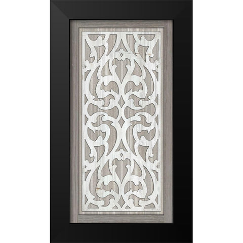 Geo Greige Deco Panel 2 Black Modern Wood Framed Art Print by Jacobs, Cindy