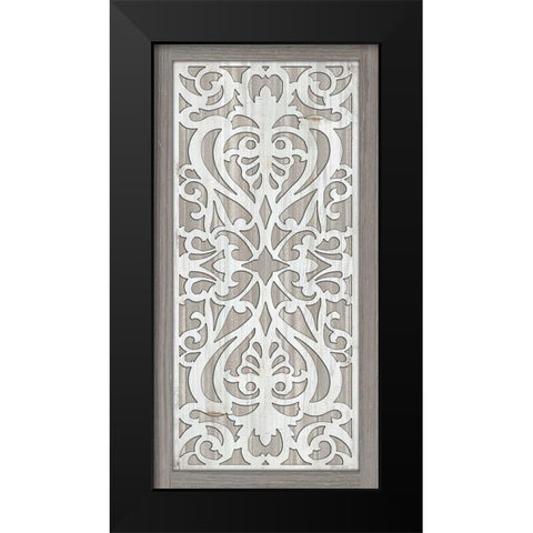 Geo Greige Deco Panel 3 Black Modern Wood Framed Art Print by Jacobs, Cindy