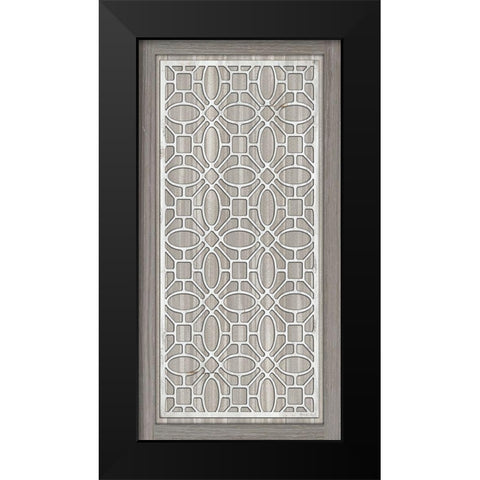 Geo Greige Deco Panel 4 Black Modern Wood Framed Art Print by Jacobs, Cindy