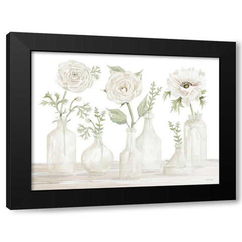 Bottles and Flowers II Black Modern Wood Framed Art Print with Double Matting by Jacobs, Cindy