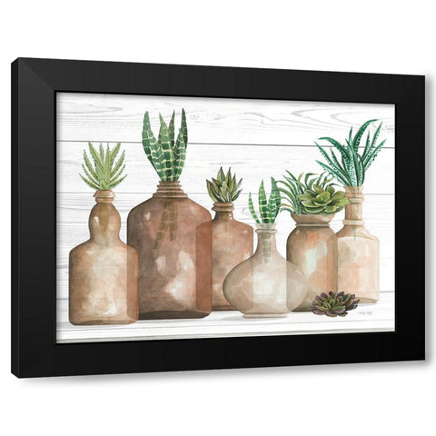 Botanical Terra Cotta I Black Modern Wood Framed Art Print with Double Matting by Jacobs, Cindy