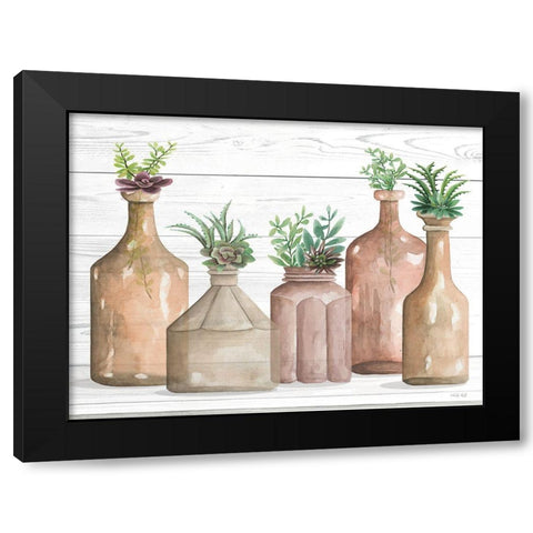 Botanical Terra Cotta II Black Modern Wood Framed Art Print with Double Matting by Jacobs, Cindy