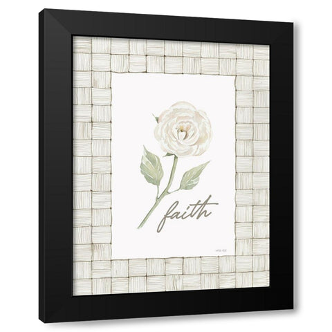 Faith Flower Black Modern Wood Framed Art Print with Double Matting by Jacobs, Cindy