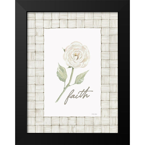 Faith Flower Black Modern Wood Framed Art Print by Jacobs, Cindy