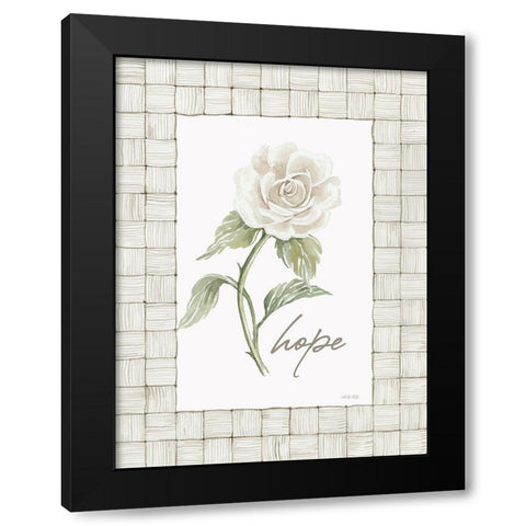 Hope Flower Black Modern Wood Framed Art Print by Jacobs, Cindy