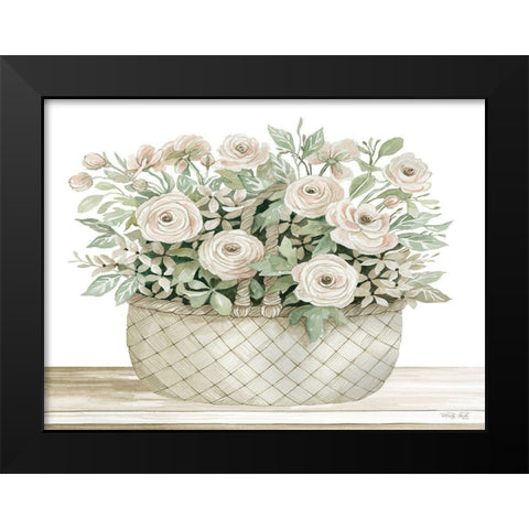 Basket of Ranunculus Black Modern Wood Framed Art Print by Jacobs, Cindy