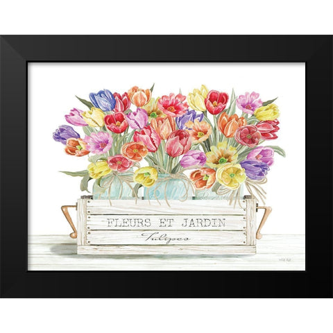 Tulip Trio Black Modern Wood Framed Art Print by Jacobs, Cindy
