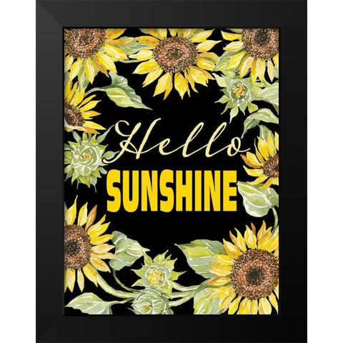 Hello Sunshine Black Modern Wood Framed Art Print by Jacobs, Cindy