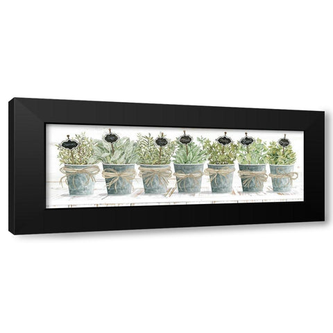 Herbs in a Row Black Modern Wood Framed Art Print by Jacobs, Cindy