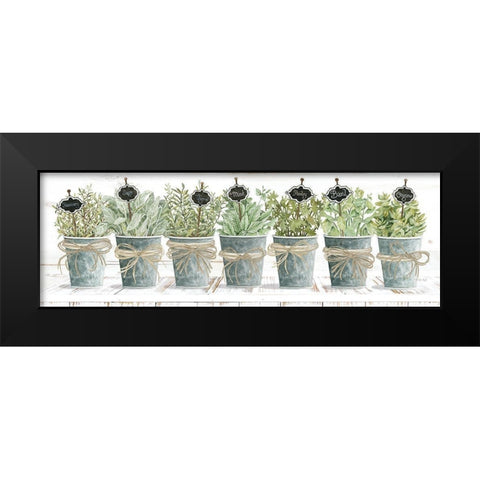 Herbs in a Row Black Modern Wood Framed Art Print by Jacobs, Cindy