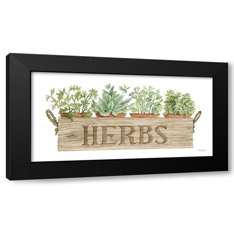Crate of Herbs Black Modern Wood Framed Art Print with Double Matting by Jacobs, Cindy