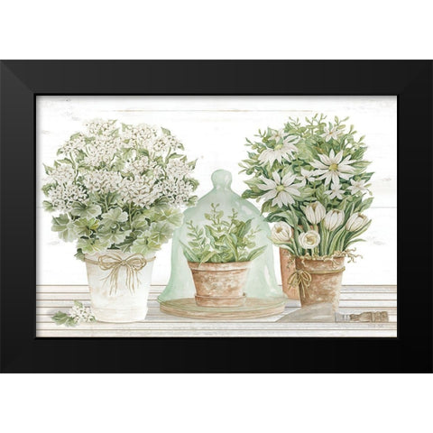 Potting Table Black Modern Wood Framed Art Print by Jacobs, Cindy