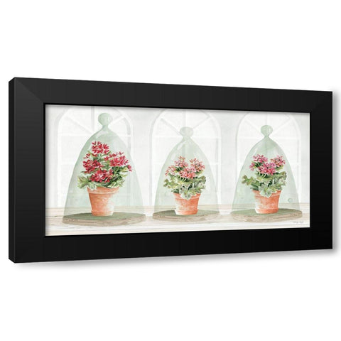 Garden Cloche Trio II Black Modern Wood Framed Art Print with Double Matting by Jacobs, Cindy