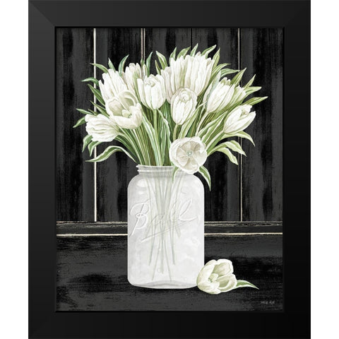 Tulips in a Jar Black Modern Wood Framed Art Print by Jacobs, Cindy