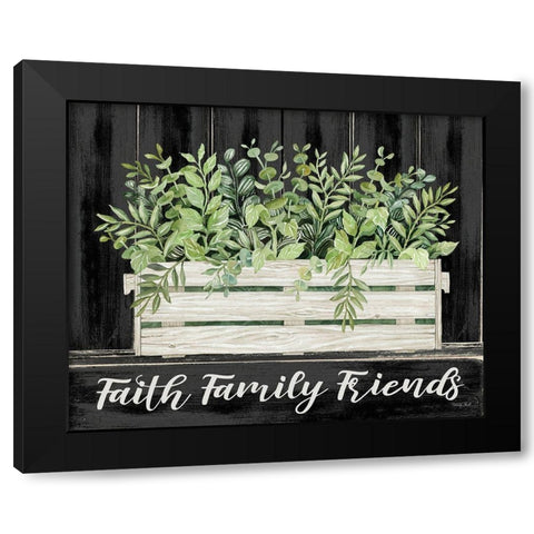Faith-Family-Friends Black Modern Wood Framed Art Print by Jacobs, Cindy