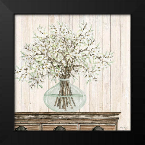 Apple Blossoms Black Modern Wood Framed Art Print by Jacobs, Cindy