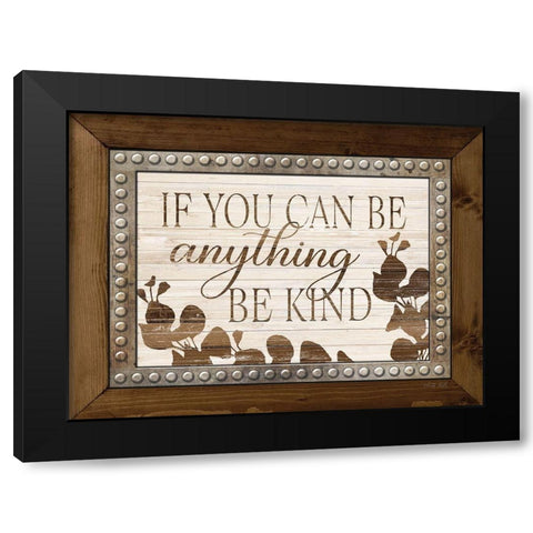 Be Kind Black Modern Wood Framed Art Print by Jacobs, Cindy