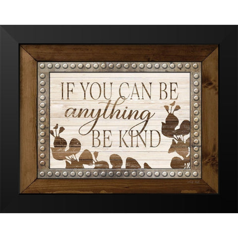 Be Kind Black Modern Wood Framed Art Print by Jacobs, Cindy