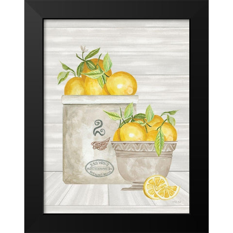 Lemon Crock and Bowl Black Modern Wood Framed Art Print by Jacobs, Cindy