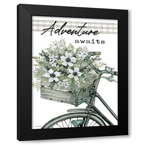 Adventure Awaits Black Modern Wood Framed Art Print with Double Matting by Jacobs, Cindy