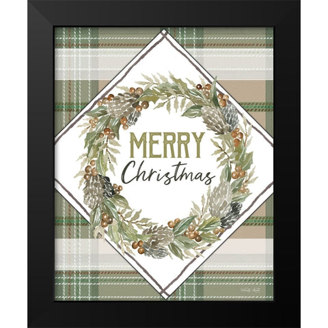 Merry Christmas Black Modern Wood Framed Art Print by Jacobs, Cindy