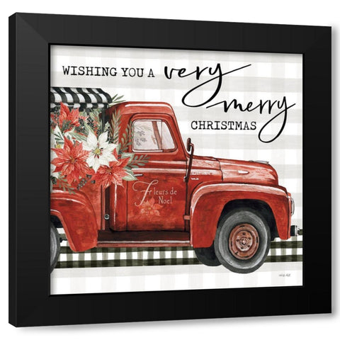 A Very Merry Christmas Black Modern Wood Framed Art Print with Double Matting by Jacobs, Cindy