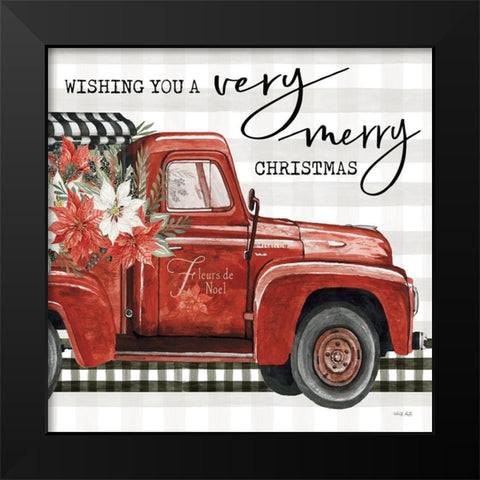 A Very Merry Christmas Black Modern Wood Framed Art Print by Jacobs, Cindy