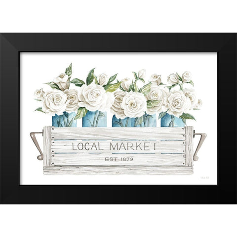 Local Market Flowers Black Modern Wood Framed Art Print by Jacobs, Cindy
