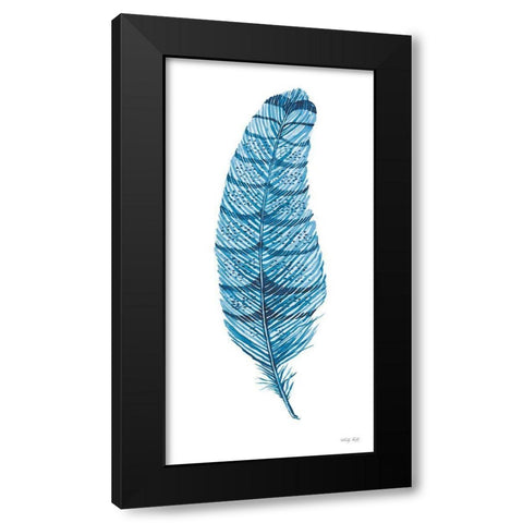 Blue Feather I Black Modern Wood Framed Art Print by Jacobs, Cindy