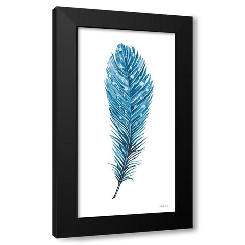 Blue Feather II Black Modern Wood Framed Art Print by Jacobs, Cindy