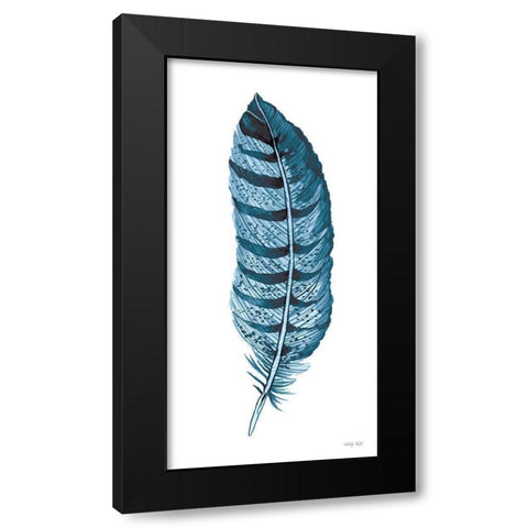 Blue Feather III Black Modern Wood Framed Art Print by Jacobs, Cindy