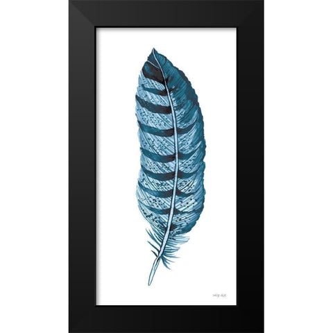 Blue Feather III Black Modern Wood Framed Art Print by Jacobs, Cindy