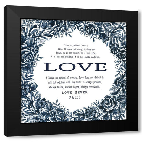 Love is Patient Black Modern Wood Framed Art Print with Double Matting by Jacobs, Cindy