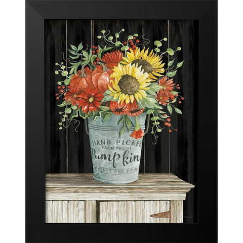 Colors of Fall Floral Black Modern Wood Framed Art Print by Jacobs, Cindy