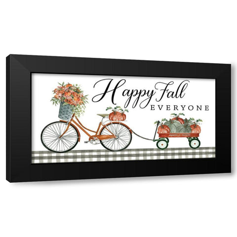 Happy Fall Everyone Black Modern Wood Framed Art Print by Jacobs, Cindy