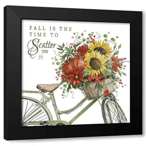 Fall is the Time to Scatter Your Joy Black Modern Wood Framed Art Print by Jacobs, Cindy