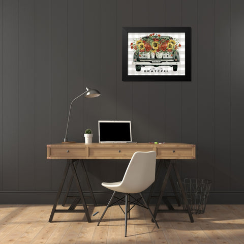 Gather and Be Grateful Black Modern Wood Framed Art Print by Jacobs, Cindy