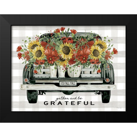 Gather and Be Grateful Black Modern Wood Framed Art Print by Jacobs, Cindy