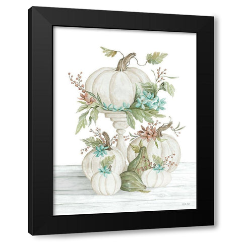 Pretty Pumpkins Black Modern Wood Framed Art Print with Double Matting by Jacobs, Cindy