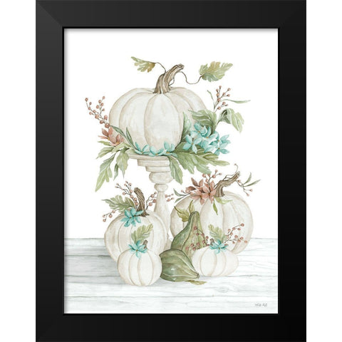 Pretty Pumpkins Black Modern Wood Framed Art Print by Jacobs, Cindy