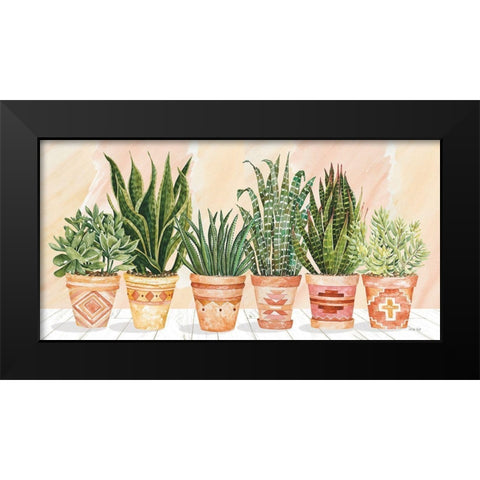 Aztec Potted Plants in a Row Black Modern Wood Framed Art Print by Jacobs, Cindy