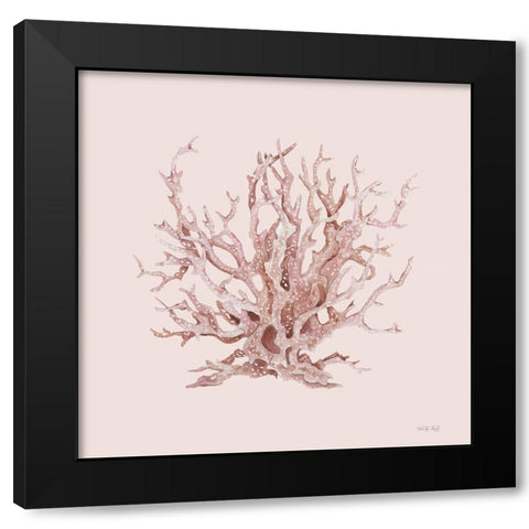 Pink Coral I Black Modern Wood Framed Art Print with Double Matting by Jacobs, Cindy