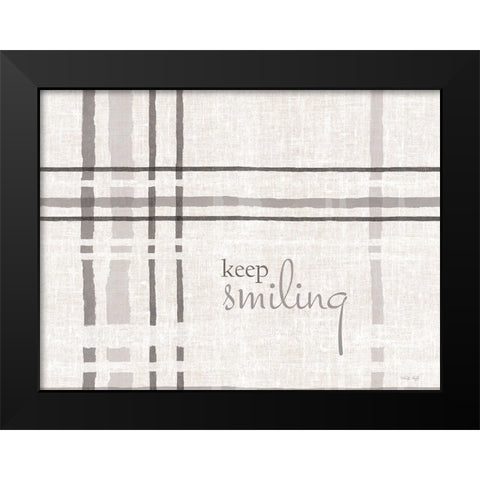Keep Smiling Black Modern Wood Framed Art Print by Jacobs, Cindy