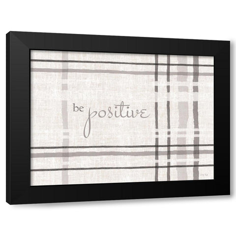Be Positive Black Modern Wood Framed Art Print with Double Matting by Jacobs, Cindy
