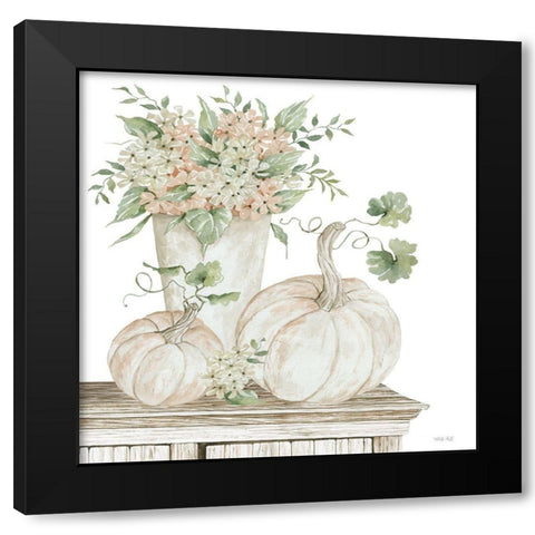 Autumn Floral Black Modern Wood Framed Art Print by Jacobs, Cindy