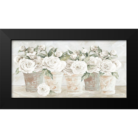 Potted Roses Black Modern Wood Framed Art Print by Jacobs, Cindy