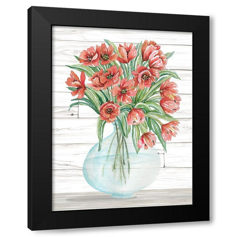 Farmhouse Flowers III Black Modern Wood Framed Art Print with Double Matting by Jacobs, Cindy