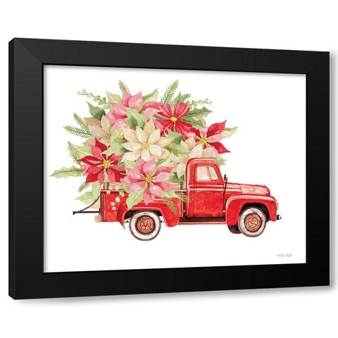 Poinsettia Pickup Black Modern Wood Framed Art Print with Double Matting by Jacobs, Cindy