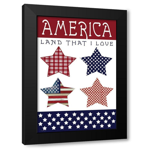 Stars of America Black Modern Wood Framed Art Print by Jacobs, Cindy