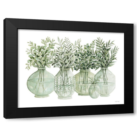 Simply Sage II Black Modern Wood Framed Art Print with Double Matting by Jacobs, Cindy